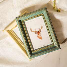 美式复古画框照片框 长方形6寸10寸相片像框儿童油画棒相框摆台