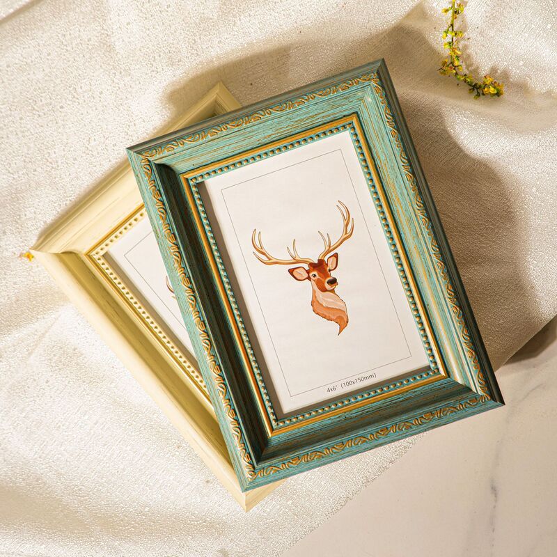 American retro picture frame photo frame rectangular 6-inch 10-inch photo frame children's oil painting stick photo frame decoration American retro picture frame photo frame rectangular 6-inch 10-inch photo frame children's oil painting stick photo frame decoration
