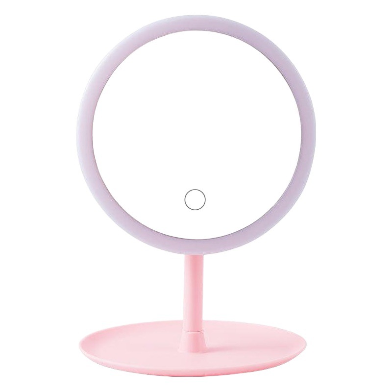 Fábrica al por mayor Douyin Internet rojo LED espejo de maquillaje espejo de belleza de escritorio espejo de maquillaje portátil plegable en nombre del cabello