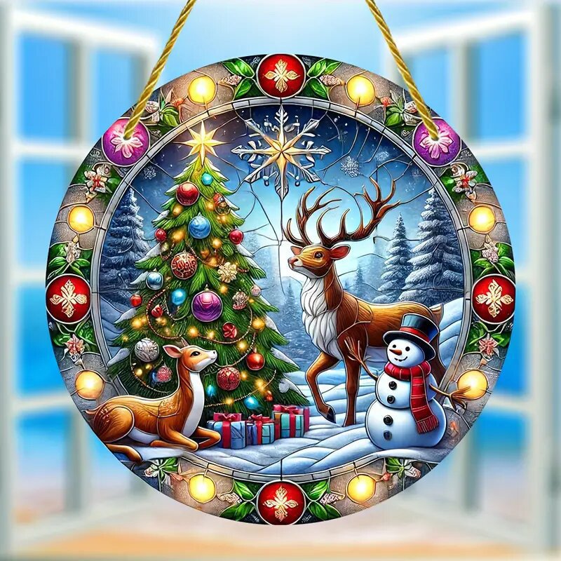 Colgante 2025 nuevos productos transfronterizos de la serie de Navidad disco de decoración para el hogar de joyas de Navidad acrílico