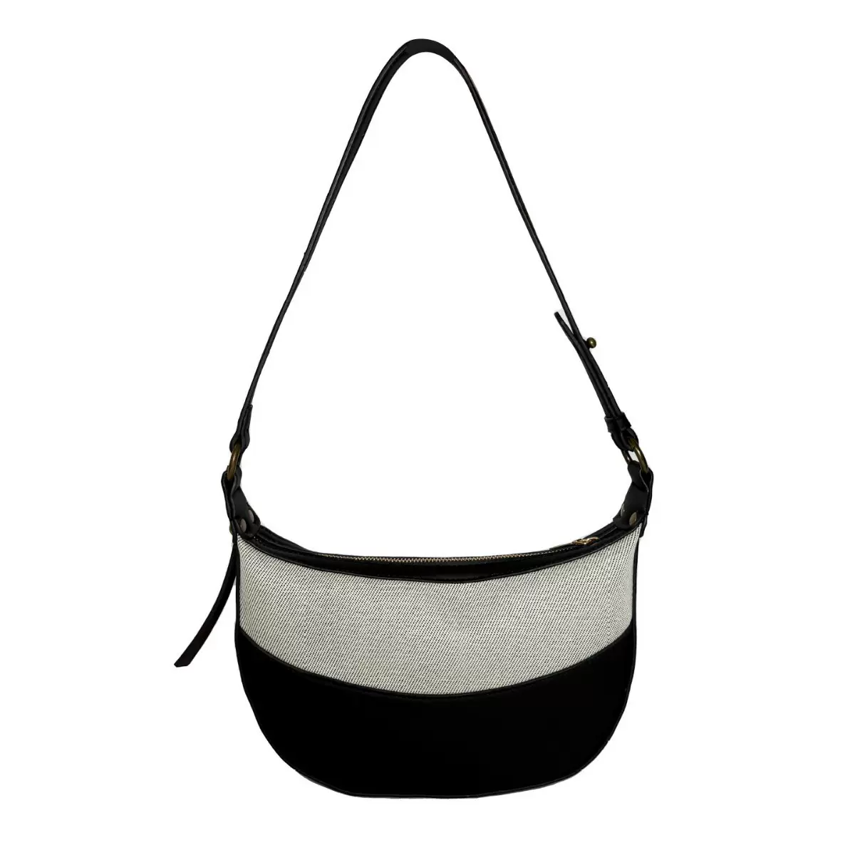 KANGMAO/法式复古新月包小众设计百搭单肩包涤棉帆布腋下包女包