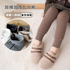 Children's Leggings Spring Autumn Winter Fleece Lined Thick Warm Stylish Outerwear One-piece Fleece Medium and Large Kids Baby Nine-Piece Pants