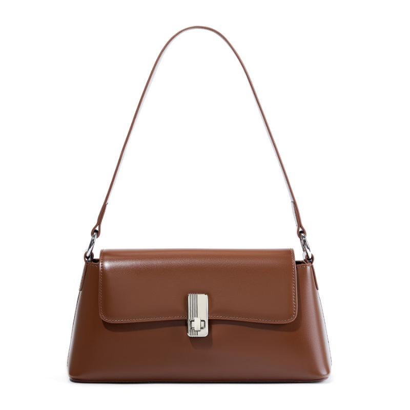 Red Crossbody Women's New Commuter Handbag Shoulder Bag French Style Niche Luxury Genuine Leather Underarm Bag - Thumbnail 5