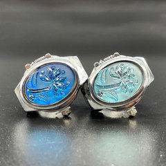 【戒指表】翻蓋寶石花氣質個性女士學生創意戒指手錶跨境外貿直批