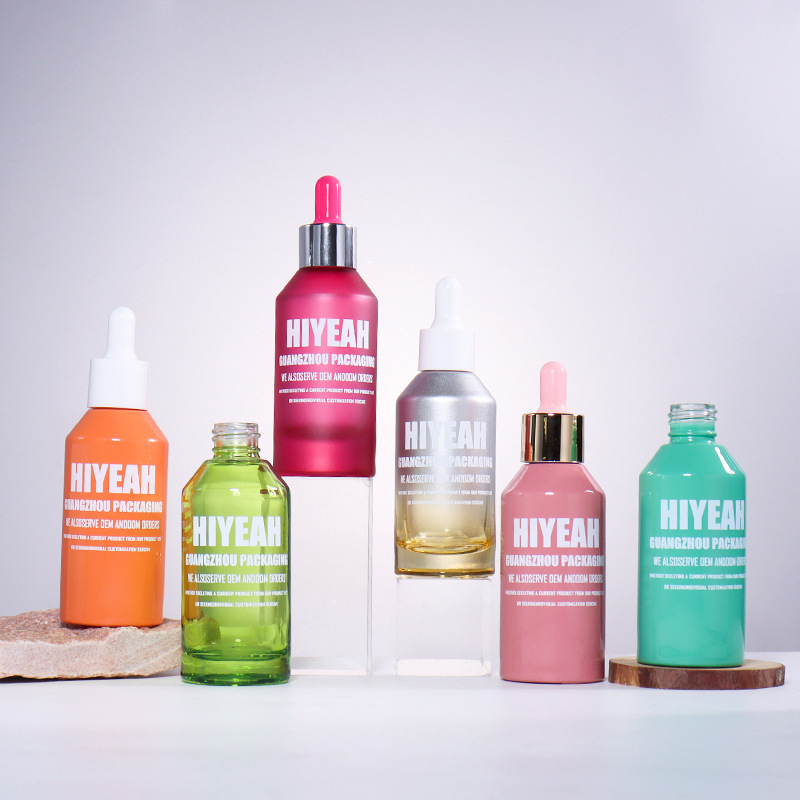 新品促销 斜肩光瓶30ml50ml100ml滴管精油瓶原液化妆品玻璃瓶厂家