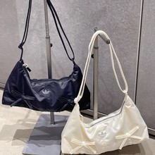 阿迪三叶草同款蝴蝶结腋下法棍包包2025秋季新款潮运动单肩斜挎包