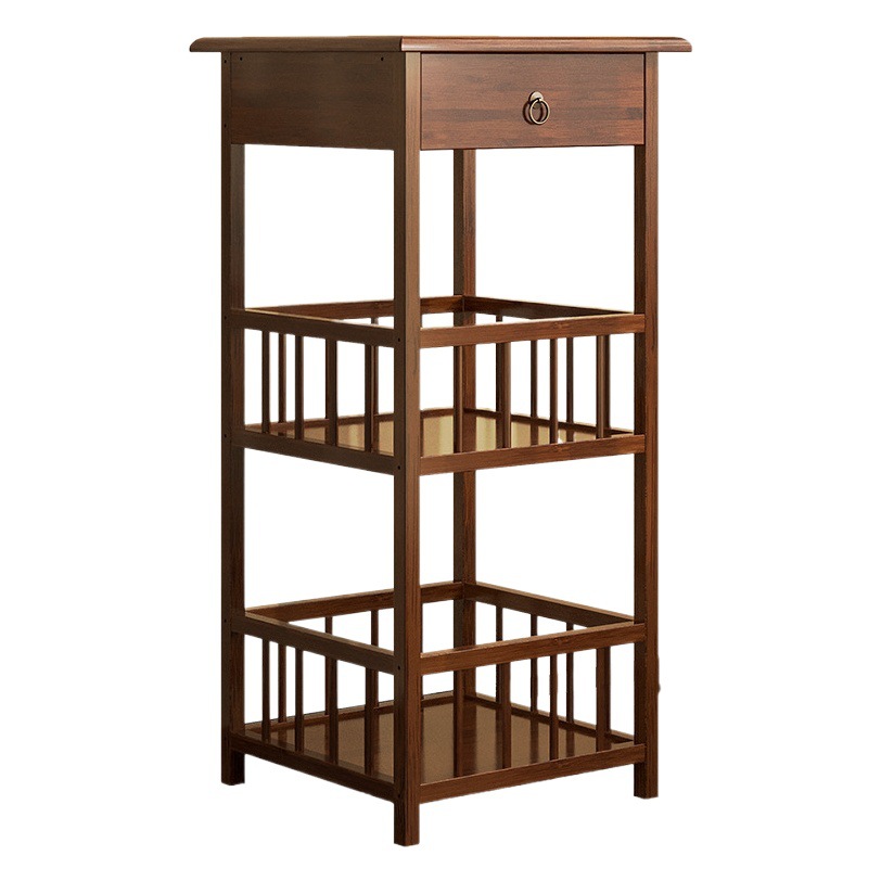 Nuevo estilo chino té gabinete estante hogar té estante piso mesa de té lado gabinete antiguo estante con cajón soporte de exhibición