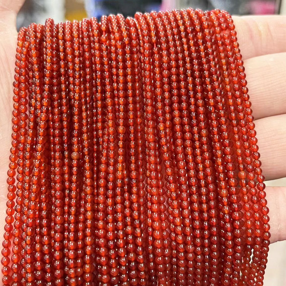 (2개) 공장 직접 천연 붉은 마노 라운드 구슬 보석 액세서리 DIY 팔찌 액세서리 장식 섹션 반제품 도매