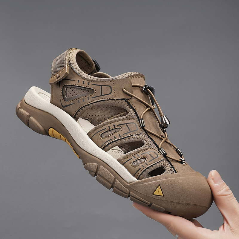 2026 Cross-Border Large Size 46 Summer Men's Fashion Leather Sandals Men's Closed-Toe Breathable Beach Shoes Outdoor Casual Men's Shoes 2026 Cross-Border Large Size 46 Summer Men's Fashion Leather Sandals Men's Closed-Toe Breathable Beach Shoes Outdoor Casual Men's Shoes