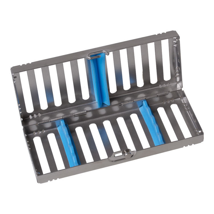 Caja de desinfección de Instrumentos dentales Material de acero inoxidable 5 piezas Caja de almacenamiento dental integrada Caja de desinfección herramientas orales