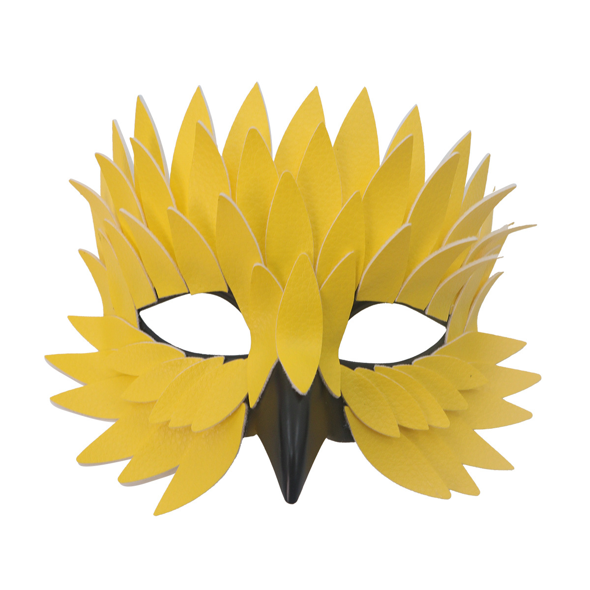 Transfronterizo exclusivo para Halloween nueva exquisita máscara de pico de pájaro, baile de maquillaje, mitad cara negra, búho de alto nivel, máscara de ojos