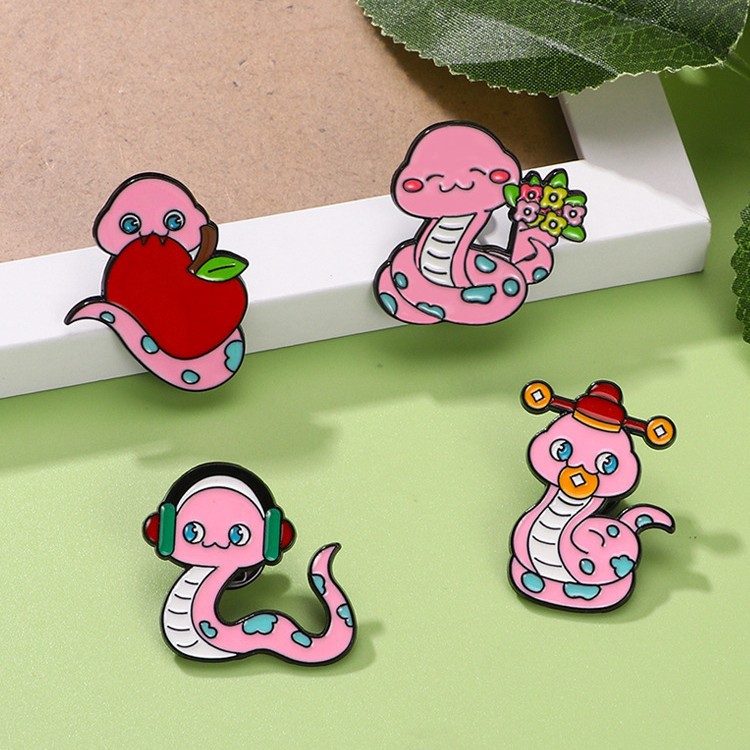 Genuine cartoon fuchsia cute badge