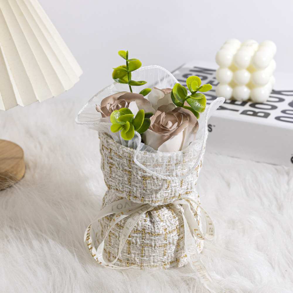 520 Día de San Valentín mini estilo francés fragancia rosa ramos de jabón regalo de cumpleaños regalo de mano