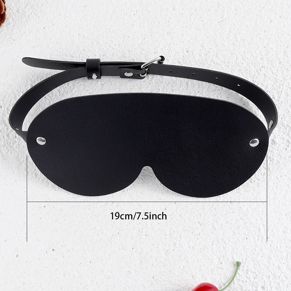 Eyeses Black Leather Half-Face Mask for Adults — detail image 4