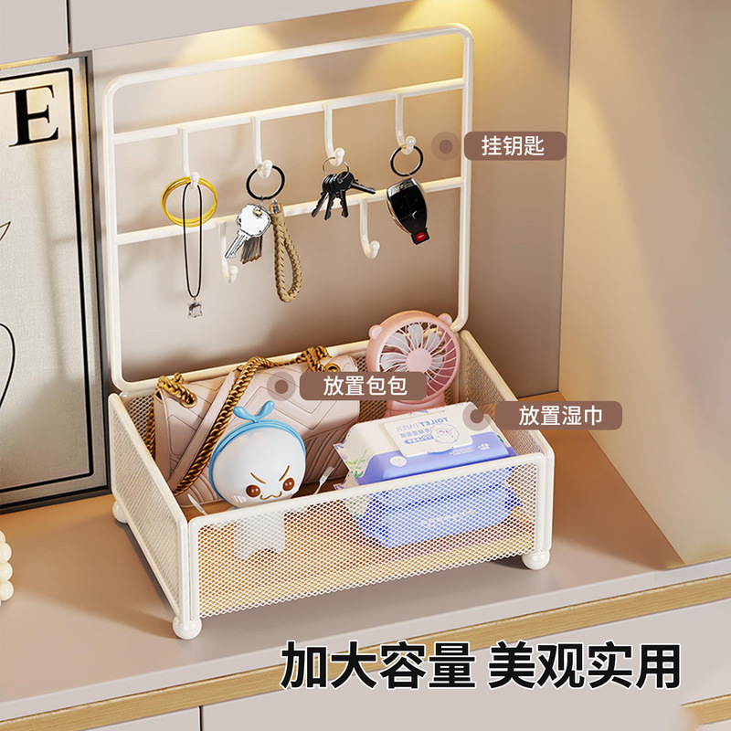 玄关钥匙置物架装饰摆件收纳盒入户门口鞋柜上展示架挂墙整理神器|undefined