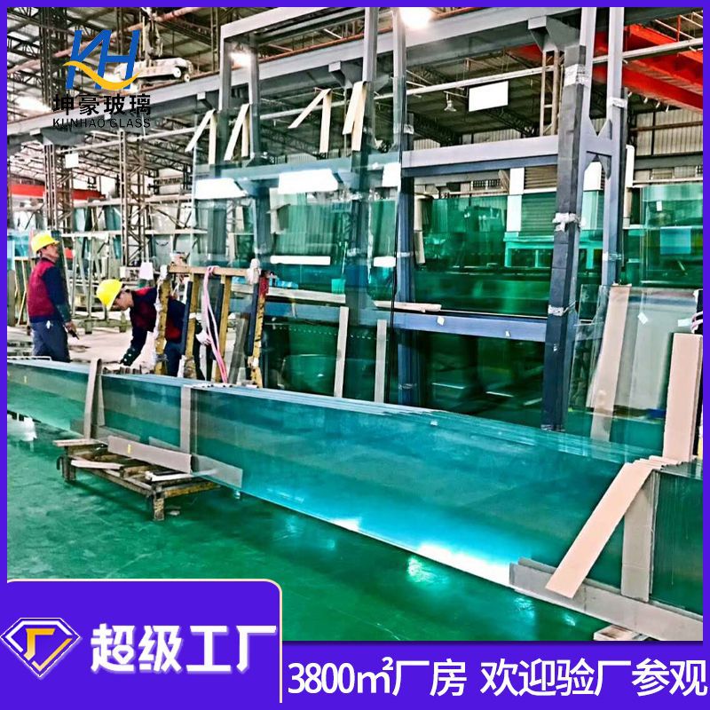 19mm超白钢化玻璃 超长尺寸13米 建筑玻璃 超大超长夹胶钢化玻璃