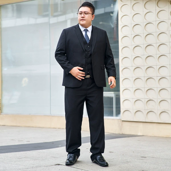 Black top + pants + vest with free tie