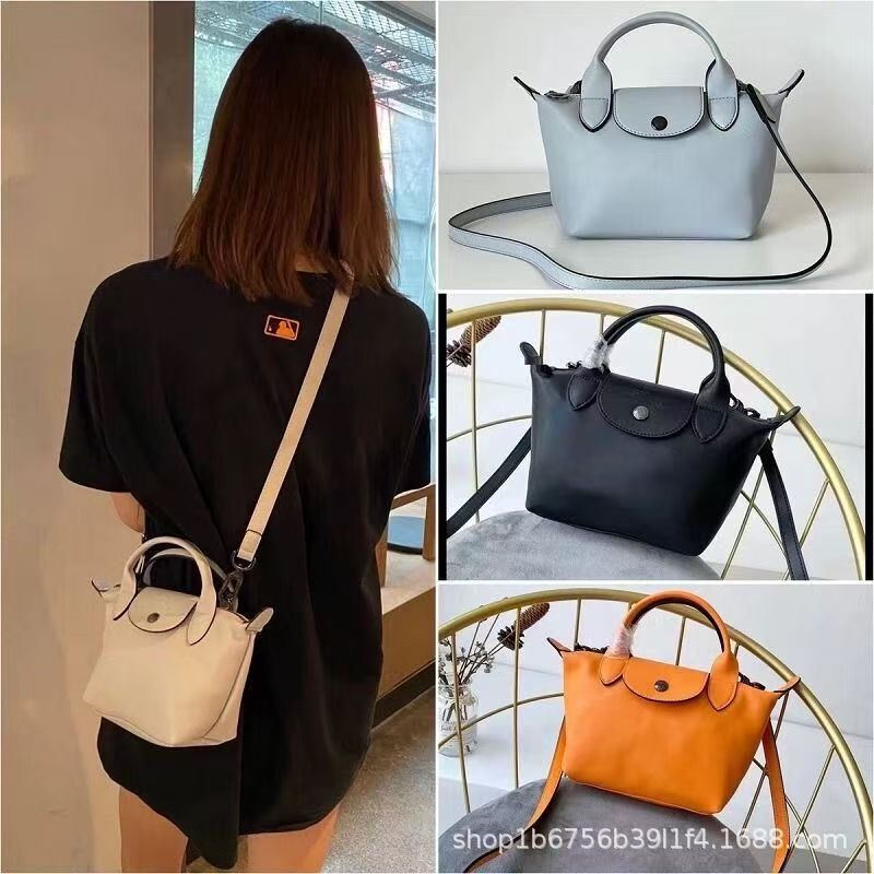 French Longchamp Lambskin Dumpling Bag Mini Handbag Fashionable Niche Versatile Shoulder Crossbody Bag Simple and Versatile