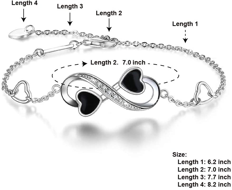 Women's Gender Sterling Silver Elegant Simple Style Infinity Heart Shape Enamel Bracelets