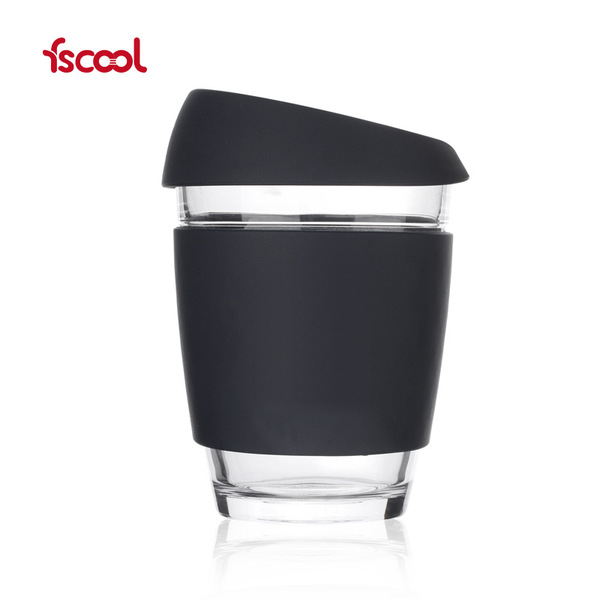 Creative ins solid color silicone glass coffee cup