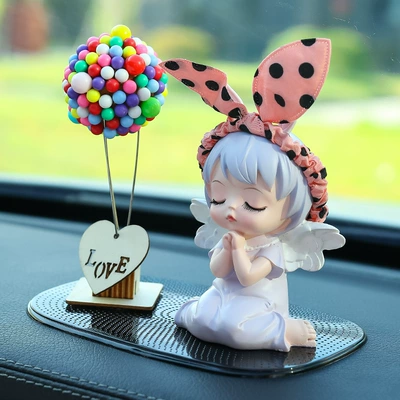 Car ornaments: Seasonal High-End New Accessories for - purple-anne-colorful-flying-house-balloon-water-drop-non-slip-mat
