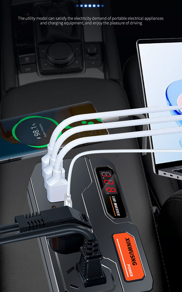 Cross-border car inverter 12V24V to 220V truck power converter multifunctional car socket charger