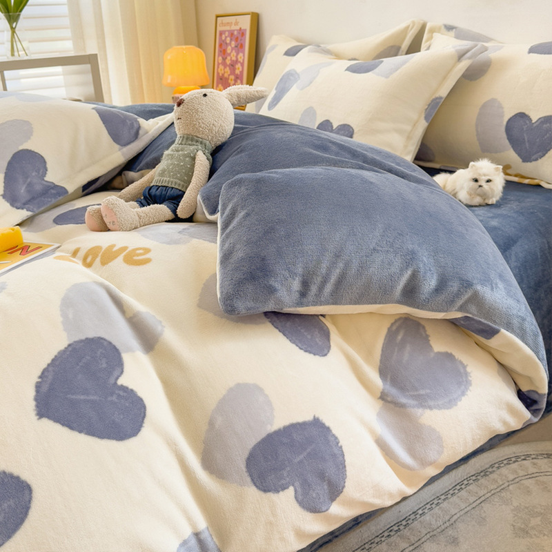Otoño y invierno leche edredón cubierta de una sola pieza de coral doble edredón grueso dormitorio de estudiantes individuales 200x230