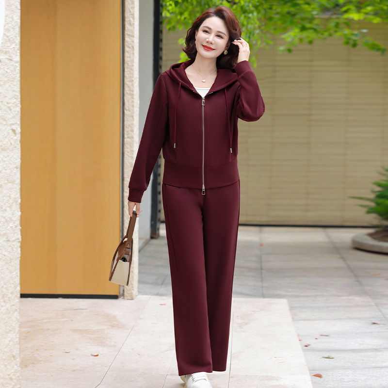 中老年女春秋上衣外套运动服两件套2025新款洋气妈妈秋装休闲套装|undefined
