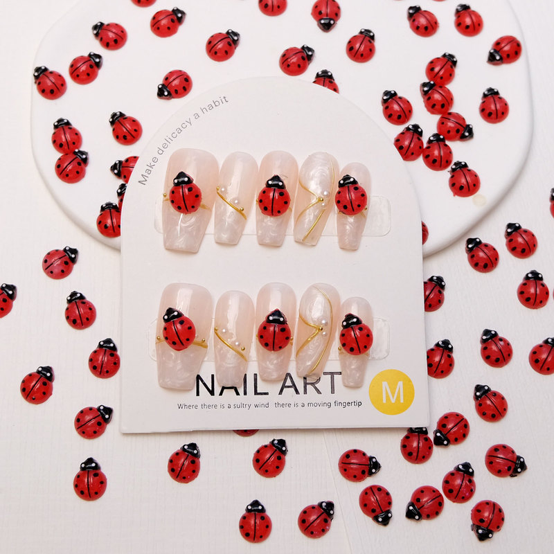 Seven-Star Ladybug Nail Art Accessories Luminous Cute Mini Stereo Resin DIY Wearable Nail Accessories Material Package Wholesale Seven-Star Ladybug Nail Art Accessories Luminous Cute Mini Stereo Resin DIY Wearable Nail Accessories Material Package Wholesale