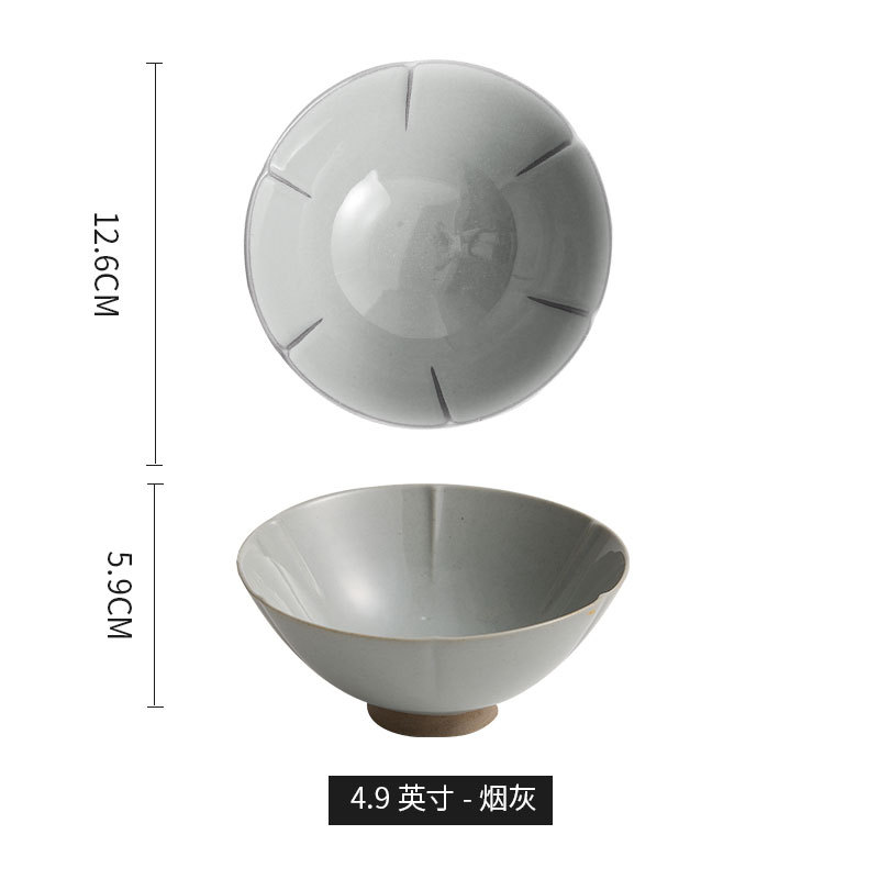 Las montañas y los ríos. Cuencos de arroz de cerámica de estilo nórdico cuencos de ensalada creativos simples cuencos de alto valor de la cara cubiertos al por mayor