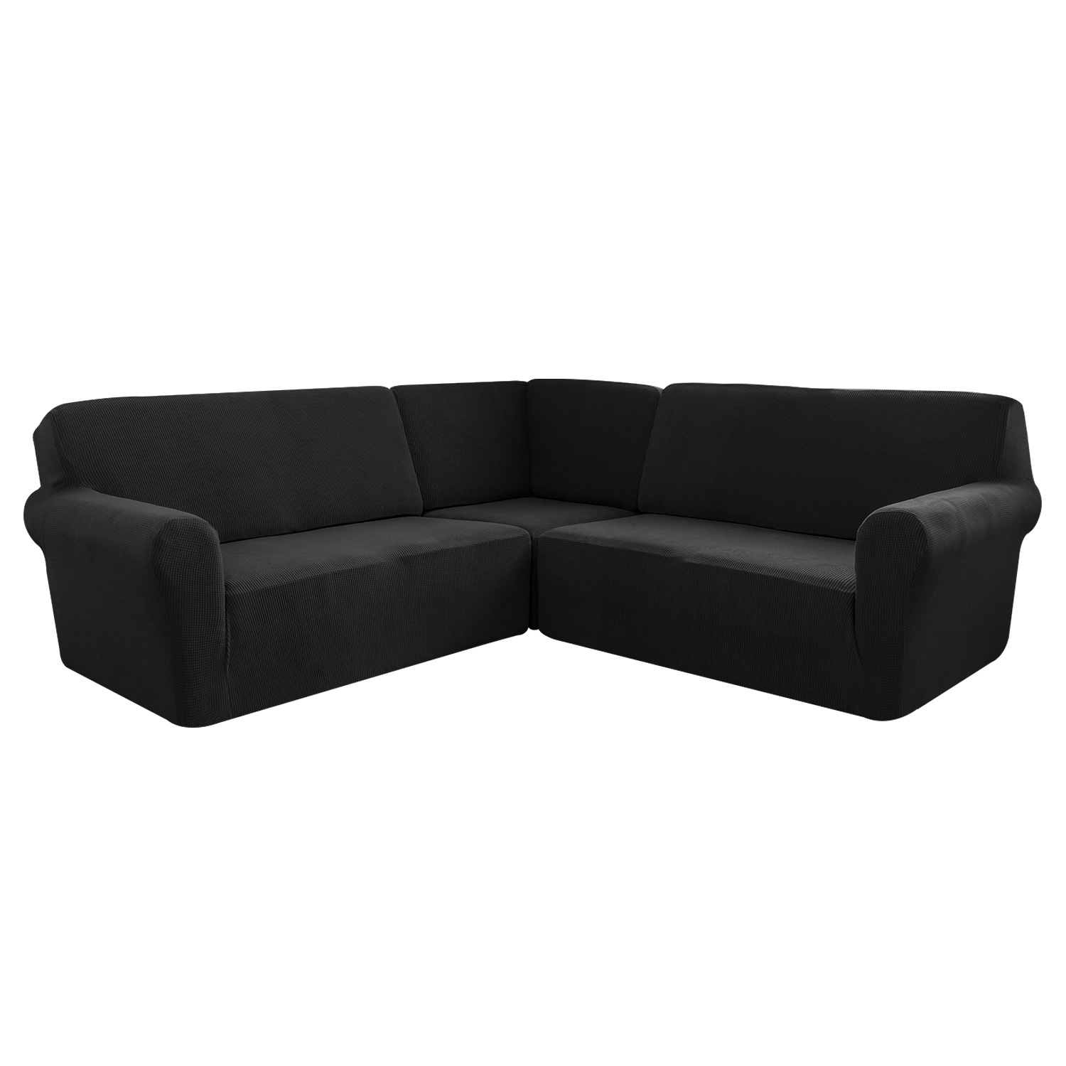 Cross-Border Elastic Pineapple Grids 5-Seater L-Shaped Sofa Cover Pure Color All-Inclusive Private Seat Style Corner L-Shaped Sofa Cover