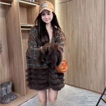 UNMUN美拉德重工韩系慵懒V领极简风车条条纹开衫针织宽松秋冬女外