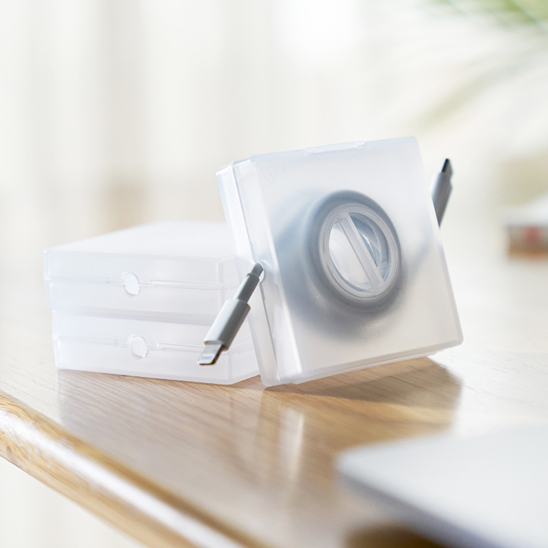 Escritorio a prueba de polvo almacenamiento cable de alimentación organización caja transparente cuadrada giratoria retráctil cable de datos caja de almacenamiento