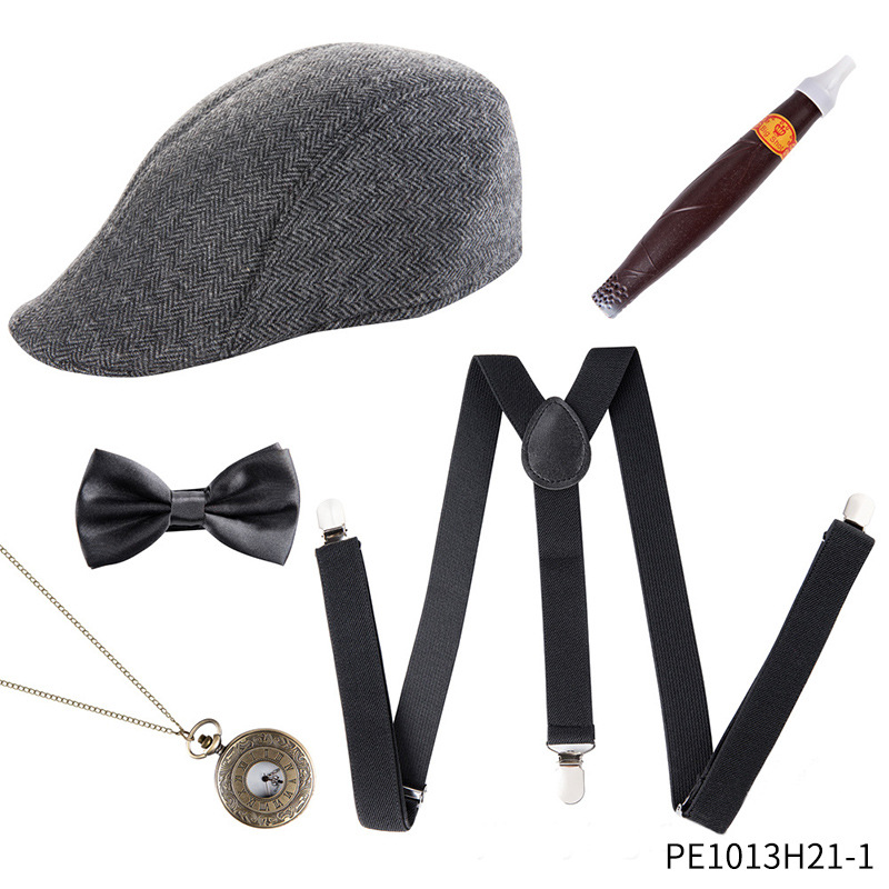 1920s Gatsby Party Dress Up Accesorios Sombrero Gángster Bandit Dress Up Sombrero de copa Años 20 Años 1920