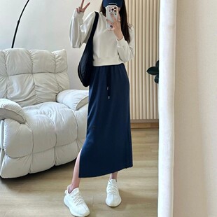 Lulu Yoga Skirt Skirt Side Split Pocket Simple Solid Color Elasto