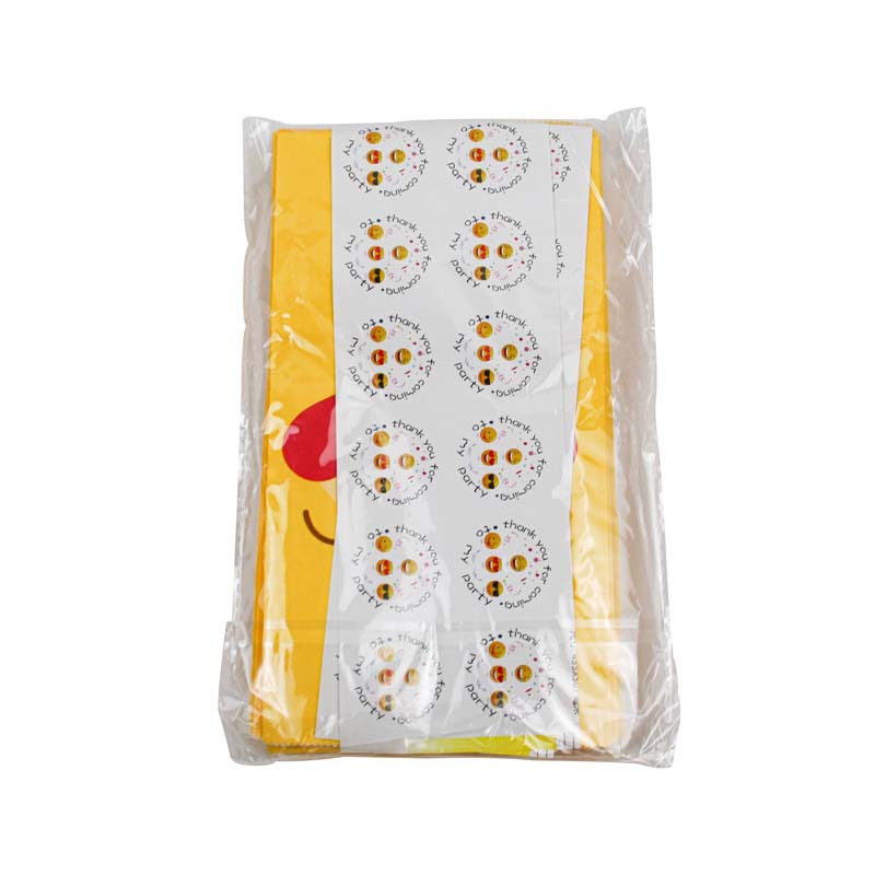 Bolsa de papel con emoticonos de dibujos animados amarillos, recuerdo de fiesta de cumpleaños, bolsa de comida creativa desechable para empaquetar alimentos