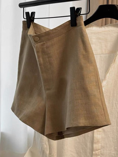 High-Quality Popular Item ~ Old Money Color Linen Breathable Wide-Leg Shorts for Women, Thin Summer Outerwear