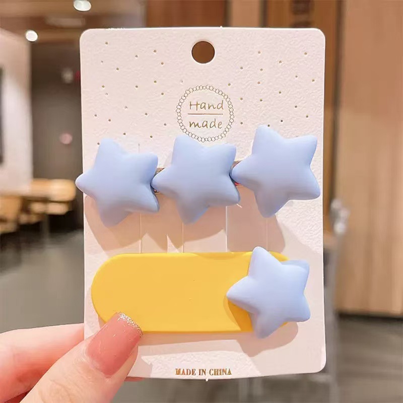 Japonés y coreano Linda horquilla estrella de cinco puntas horquilla flequillo joyería coreana amor caramelo color tocado clip accesorios para el cabello traje image 10