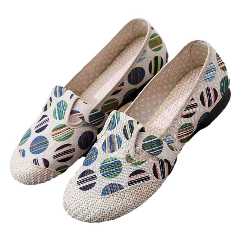 Slip-On старые Пекинские тканевые туфли однослойные туфли старые Пекинские тканевые туфли Нескользящие туфли на мягкой подошве повседневная обувь без шнуровки Рабочая обувь