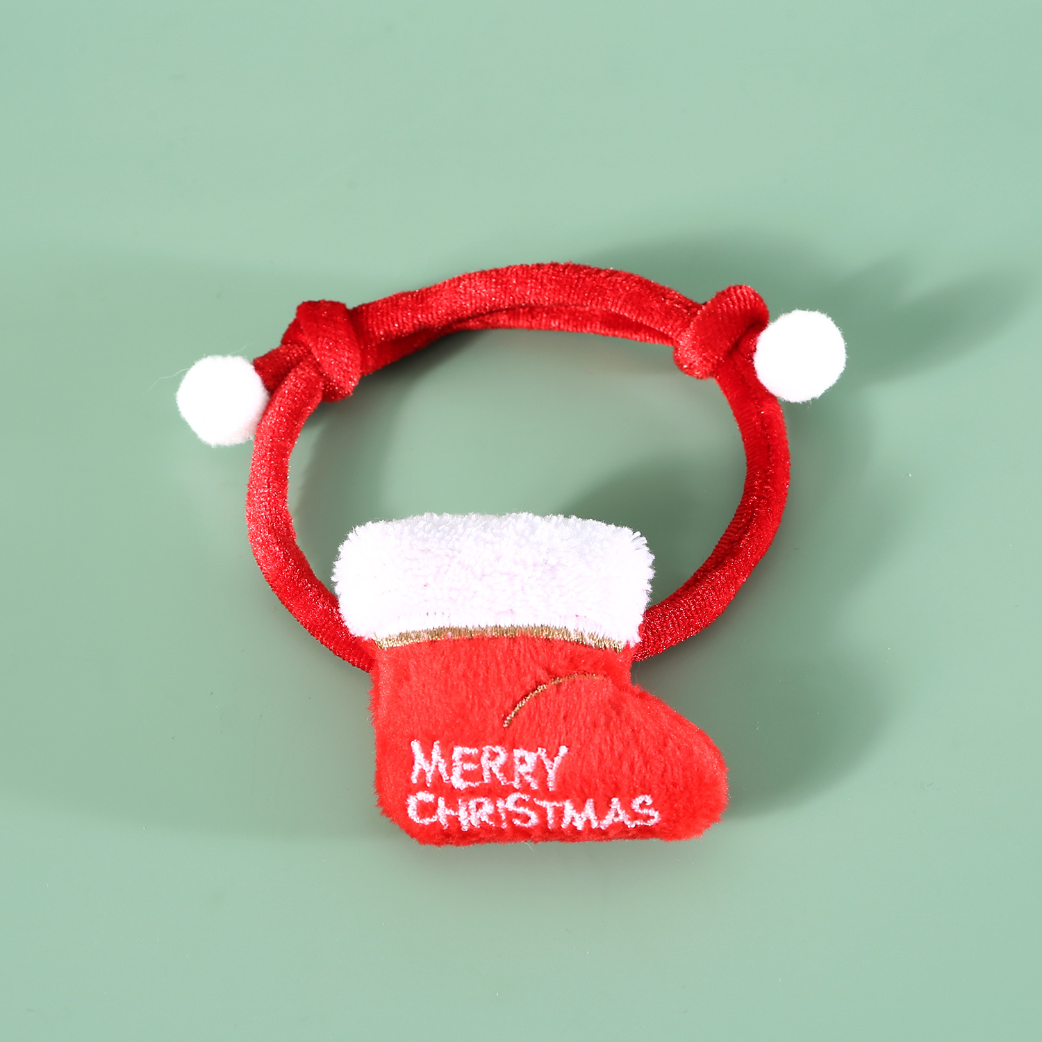 2024 mascotas collar de Navidad de terciopelo rojo y verde cuerda ajustable de peluche de Navidad guirnaldas de dulces gatos perros conejos