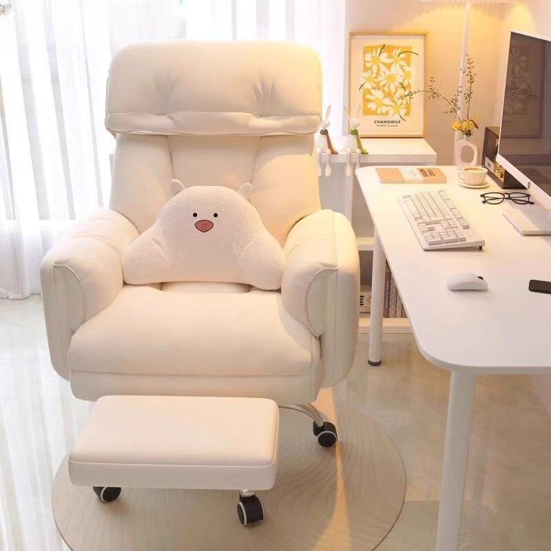 Office computer chair for long-term sitting, girls' bedroom dressing table makeup chair with backrest, college dormitory backrest chair, live streaming gaming chair