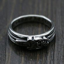 韩国潮人纯银宝剑指环男无名指尾戒女时尚气质镶水晶个性戒指简约