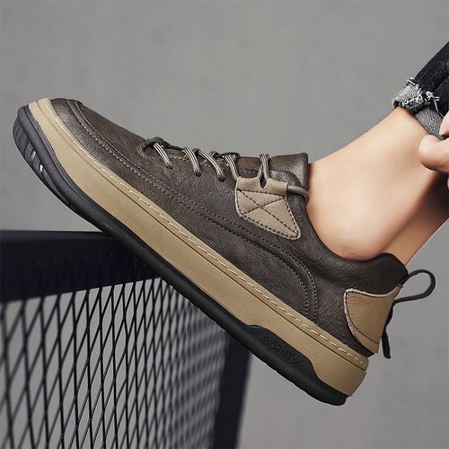 Men's new autumn and winter thick-soled versatile sports and leisure shoes, personalized and trendy men's leather shoes, retro fashion sneakers