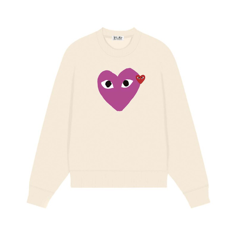 Comme des Garcons川久PLAY刺绣爱心秋冬季长袖圆领毛圈卫衣 男女|undefined