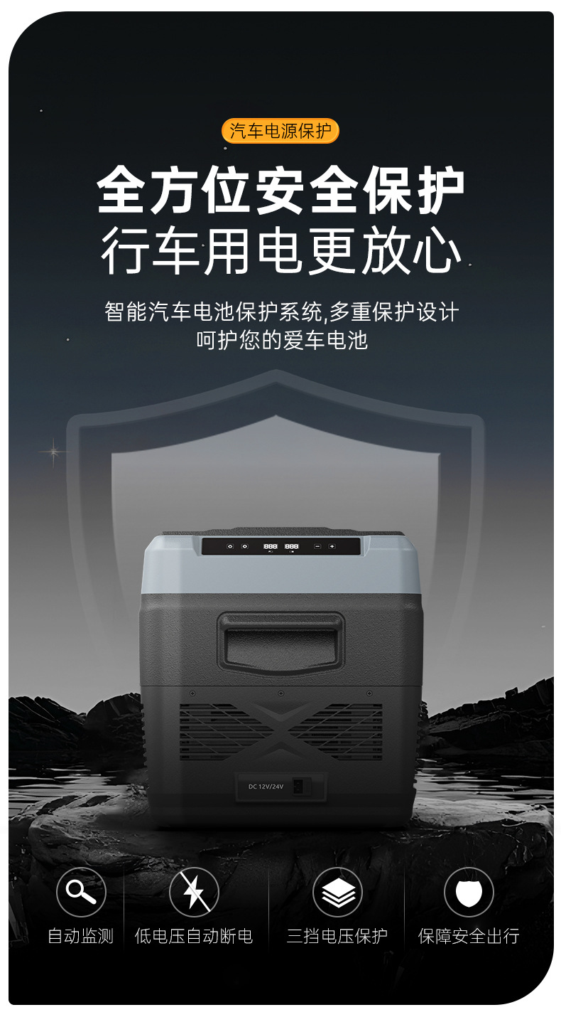 2025 New Model Ice Tiger Car Refrigerator with Dual Temperature Control, Dual-Use for Refrigeration and Freezing, Large Capacity, Suitable for Both Car and Home Use