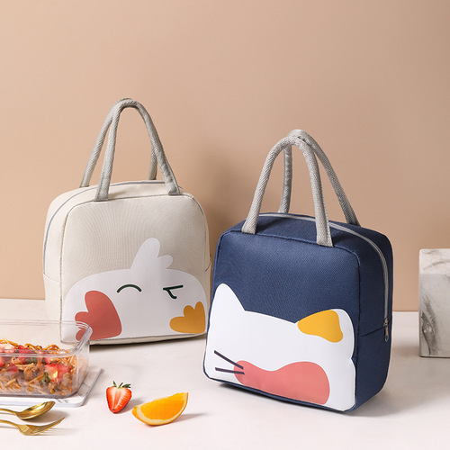 Japanese cartoon lunch box bag children's thermal bag primary school students lunch box lunch bag Oxford cloth lunch bag