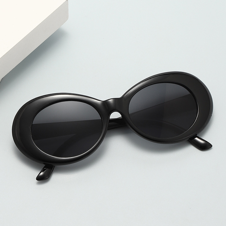 2024 유럽 및 미국 수출용 타원형 프레임 개성 선글라스 패션 트렌드 인터넷 유명인 동일 스타일 안경 남녀 공용