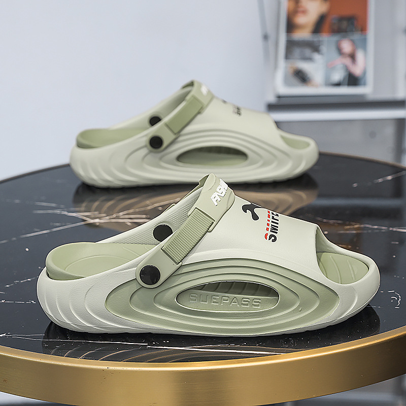Pantuflas hombre verano al aire libre deportes y ocio suela gruesa sensación de pisar mierda antideslizante talla grande 46 playa vacaciones de playa chanclas