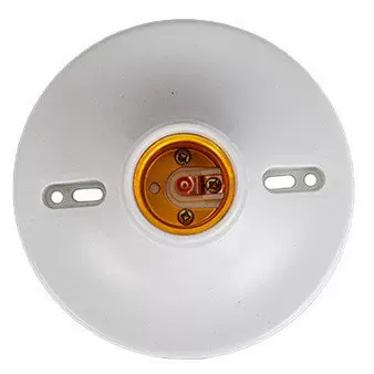 E27螺口明装式白炽灯LED灯照明螺丝防掉塑料平螺口圆型灯座灯头