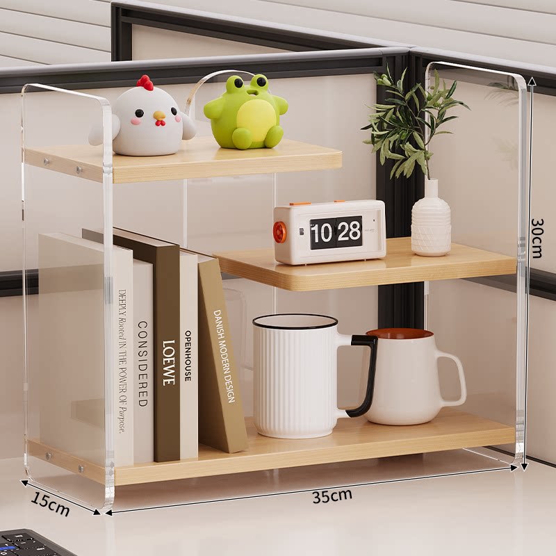 Estantes de escritorio, cajas de almacenamiento de escritorio, estantes de tazas acrílicas multicapa multifuncionales, artefactos mágicos para la transformación de la estación de trabajo de chicas